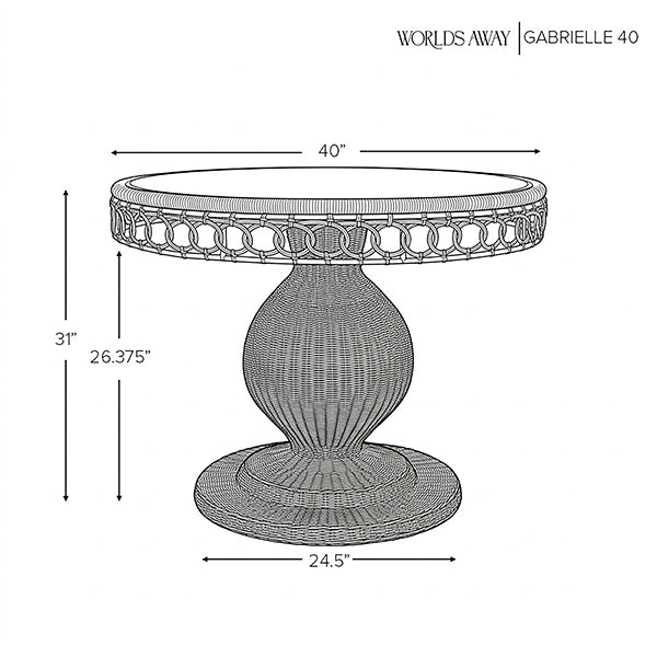 Worlds Away Gabrielle Dining Table