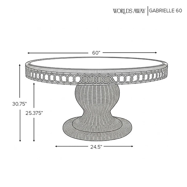 Worlds Away Gabrielle Dining Table