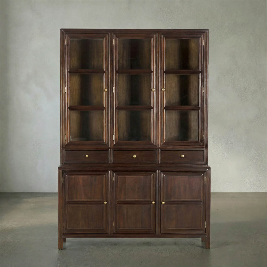 Noir Colonial Hutch, Hand Rubbed Brown