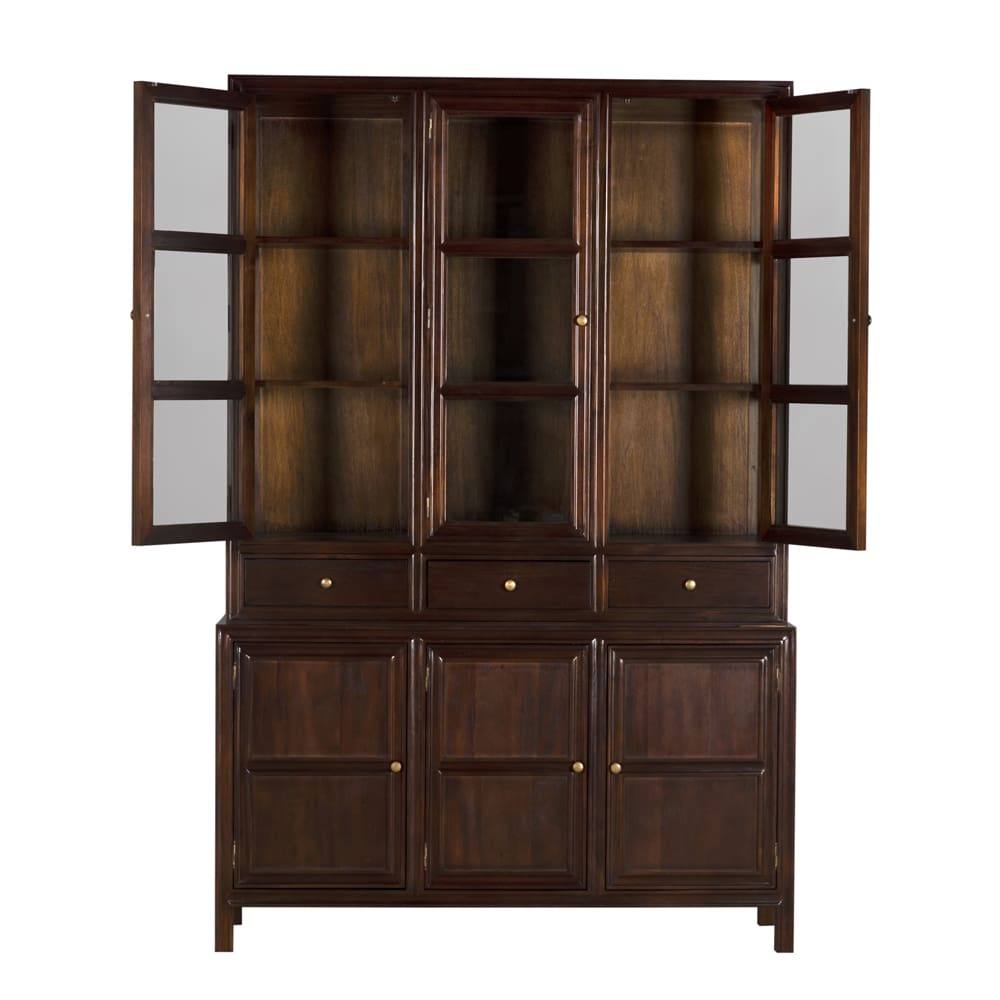 Noir Colonial Hutch, Hand Rubbed Brown