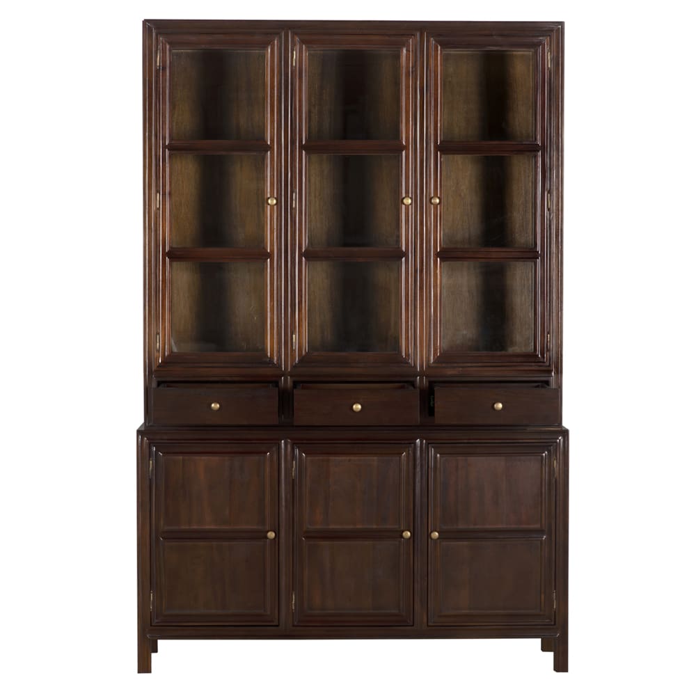 Noir Colonial Hutch, Hand Rubbed Brown
