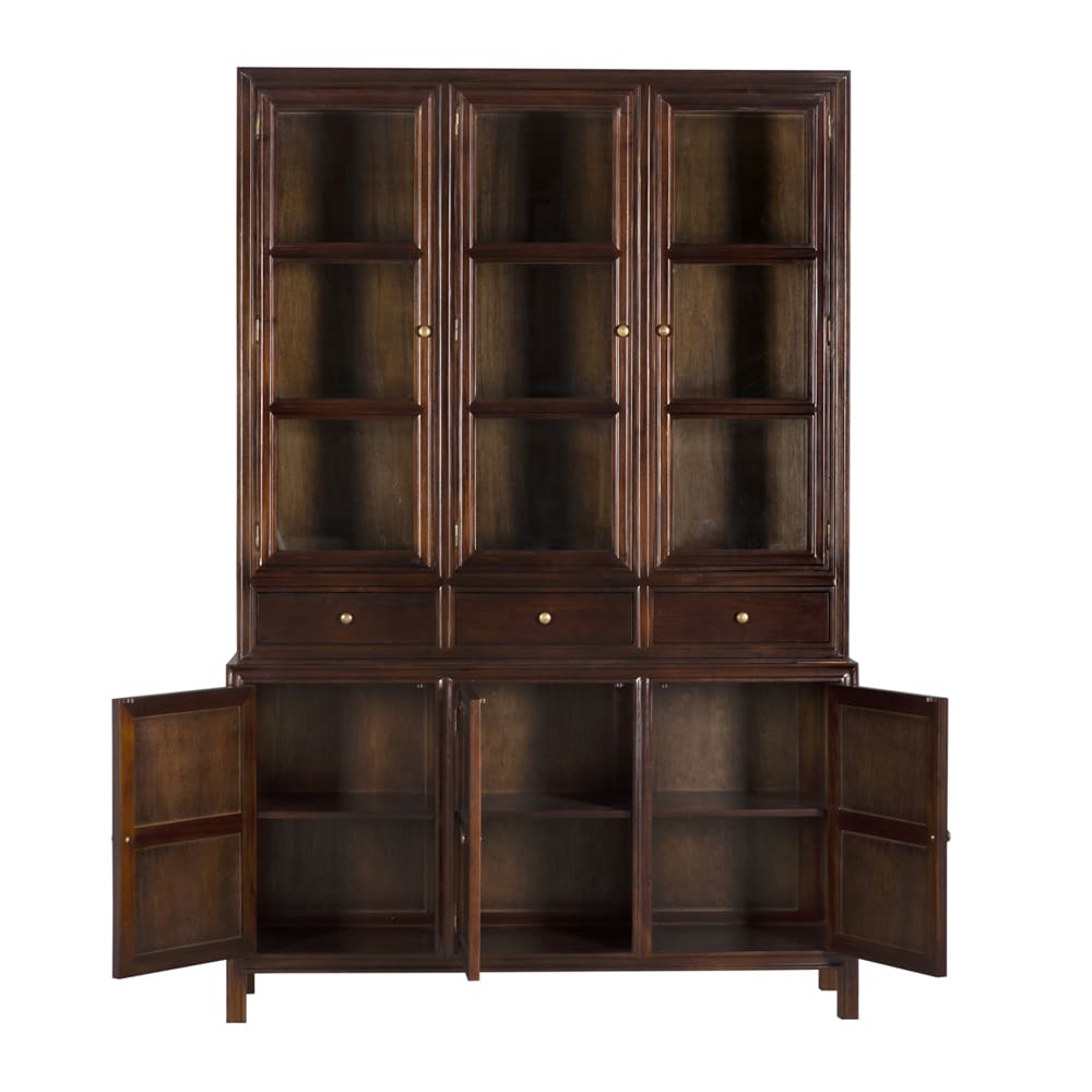 Noir Colonial Hutch, Hand Rubbed Brown