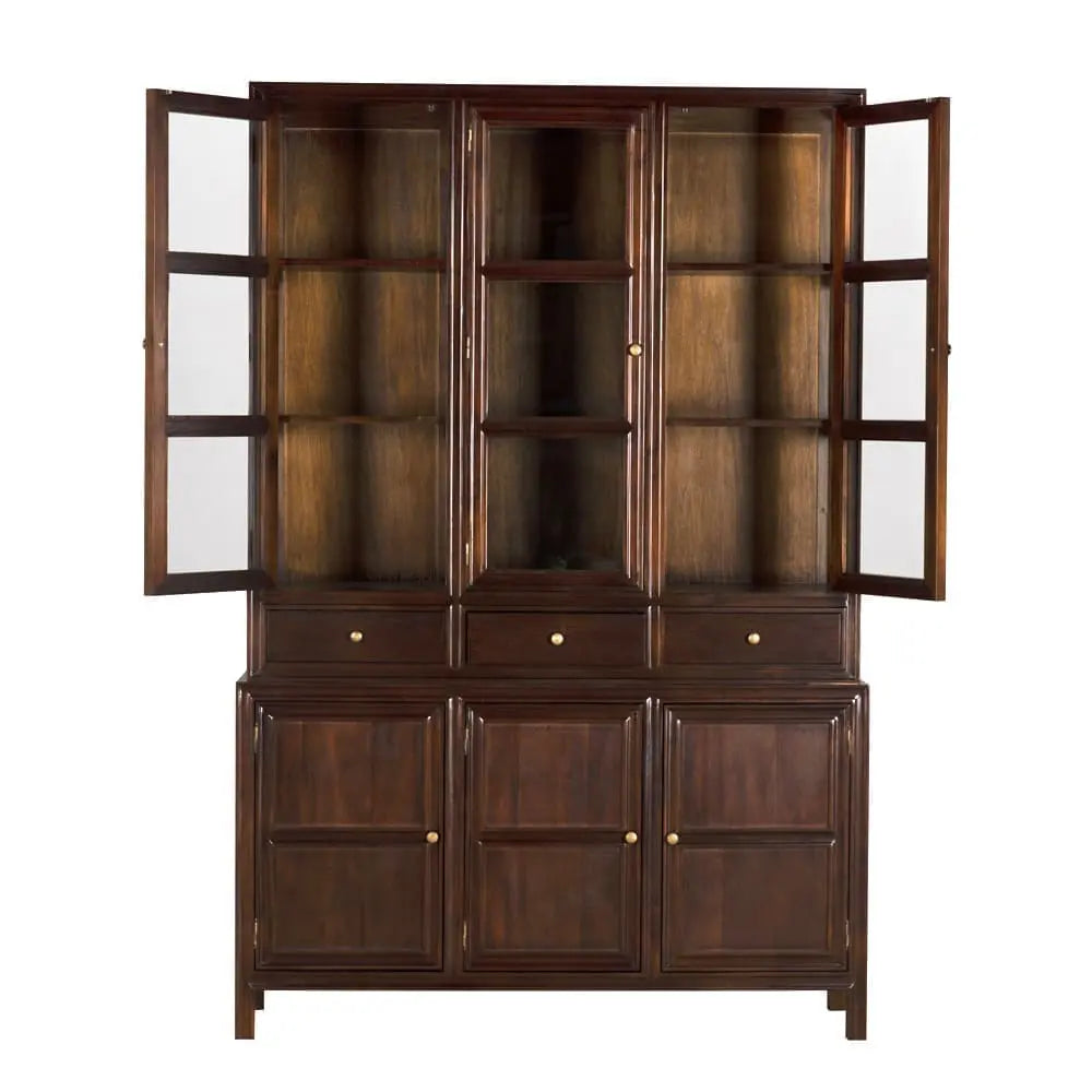 Noir Colonial Hutch, Hand Rubbed Brown