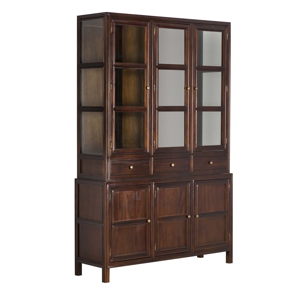 Noir Colonial Hutch, Hand Rubbed Brown