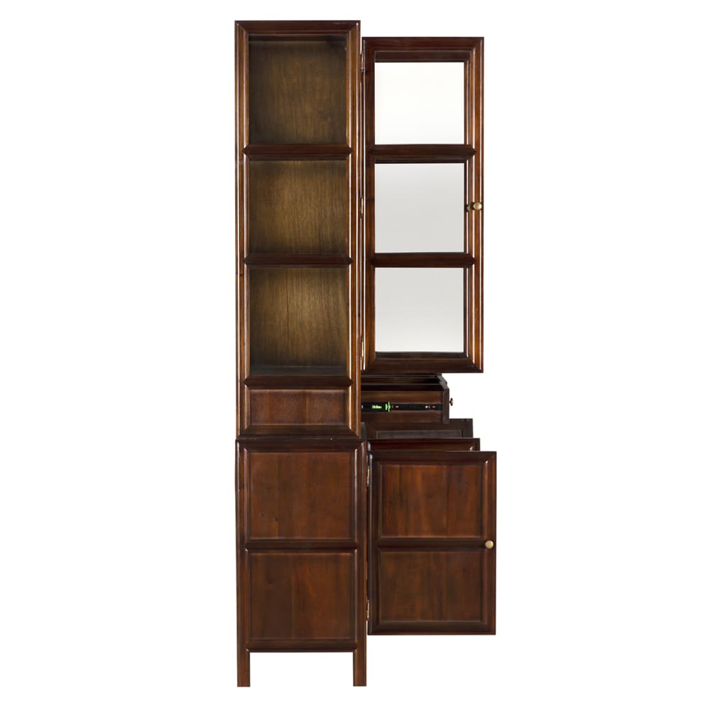 Noir Colonial Hutch, Hand Rubbed Brown