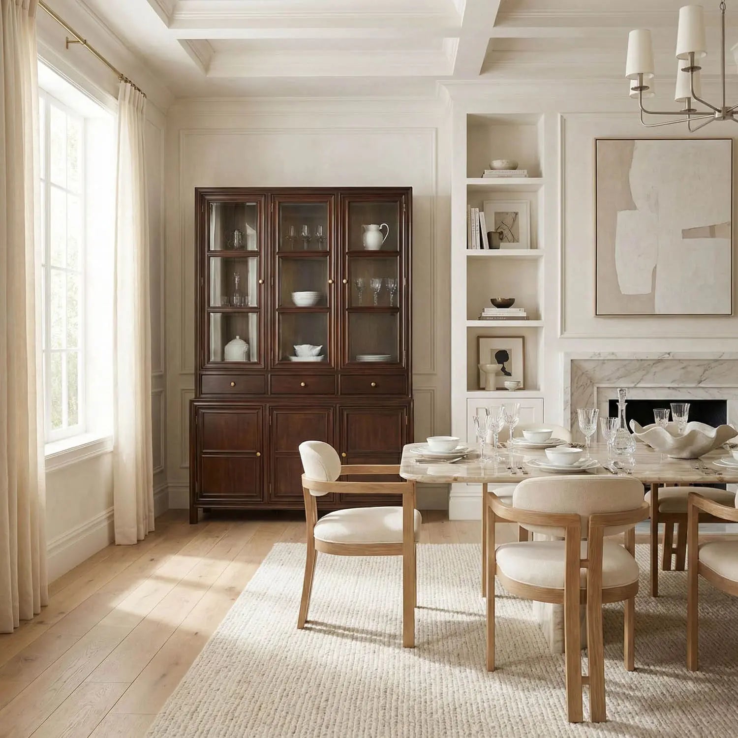 Noir Colonial Hutch, Hand Rubbed Brown
