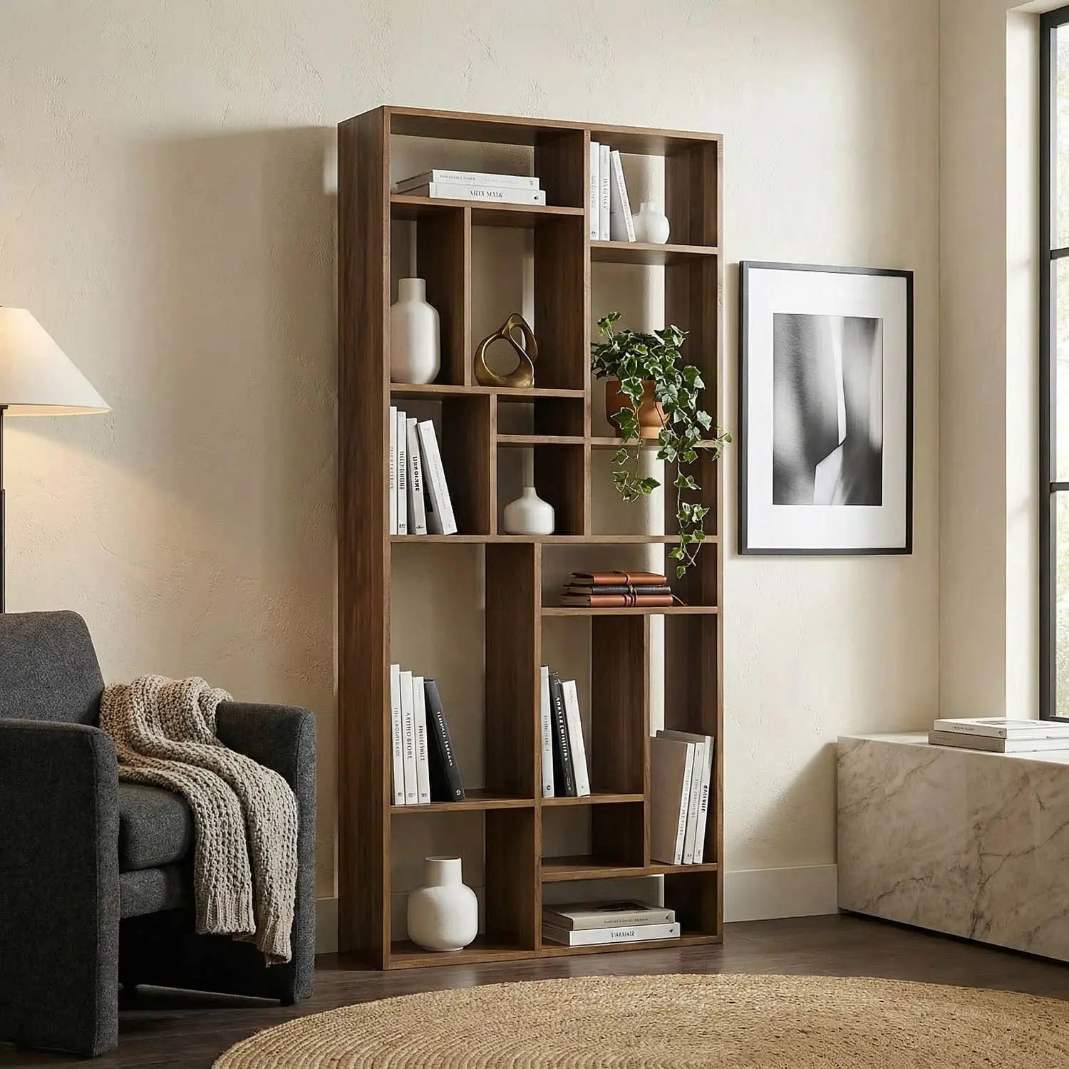 Noir Malic Shelf, Dark Walnut