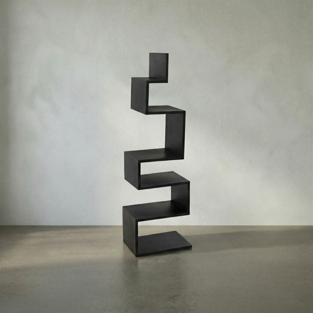 Noir Laszlo Bookcase, Black Steel
