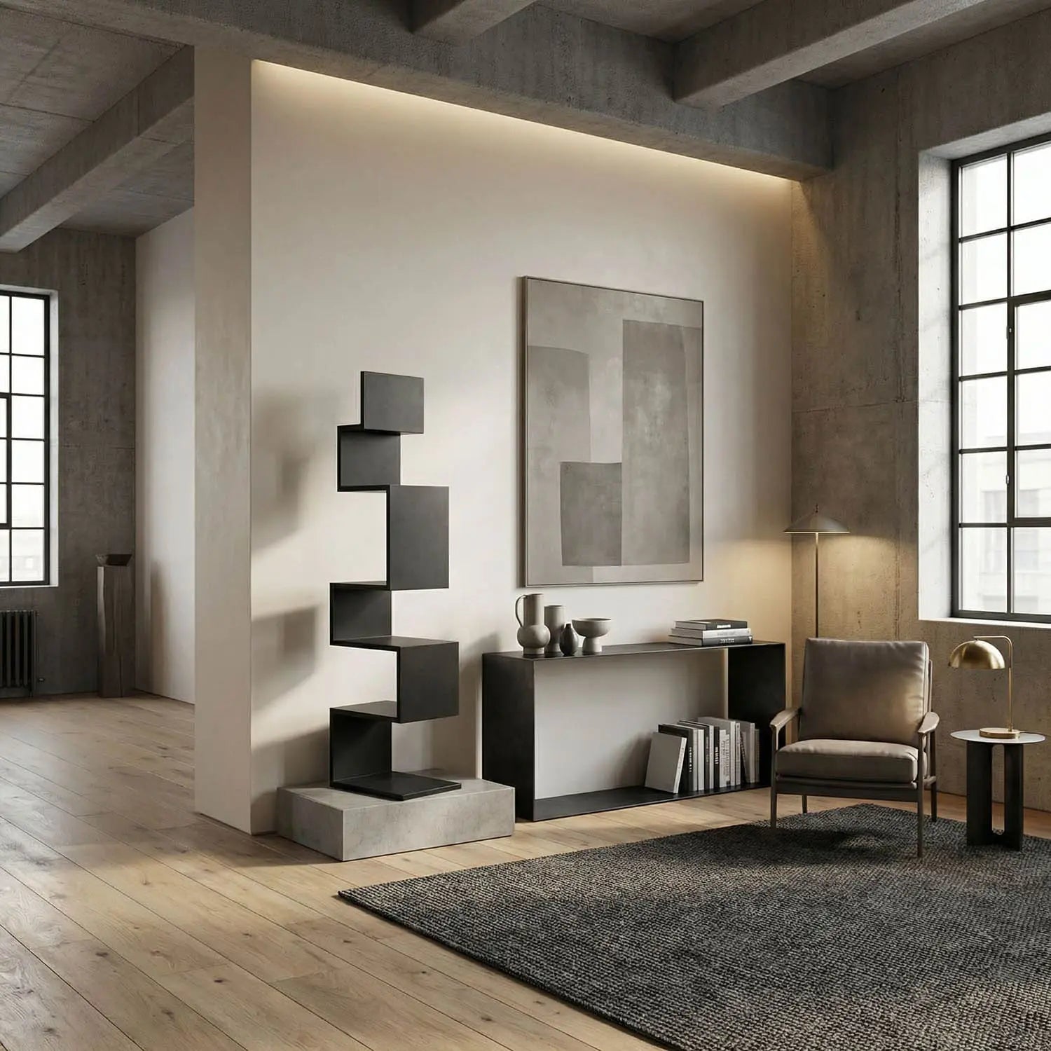 Noir Laszlo Bookcase, Black Steel