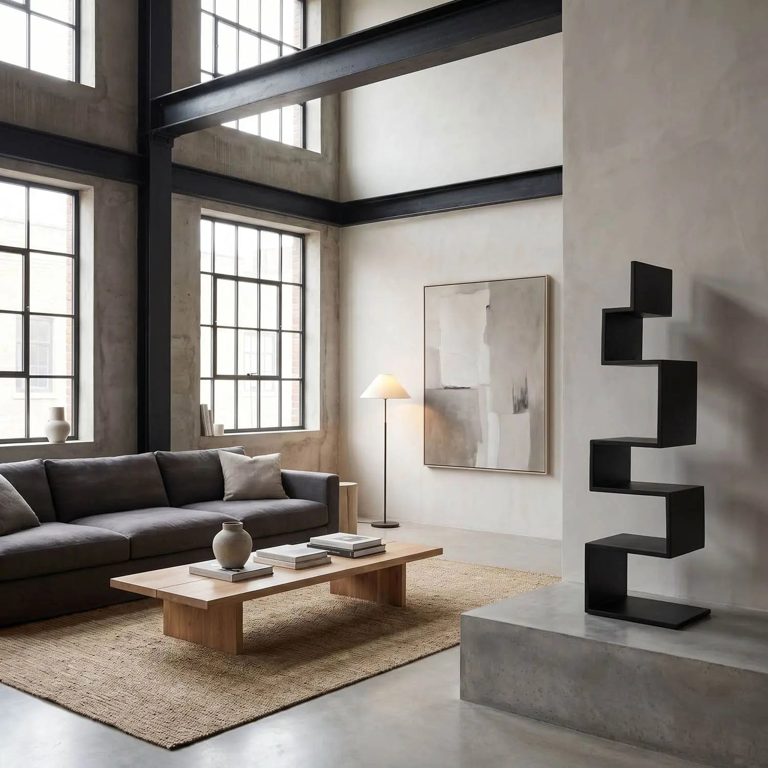 Noir Laszlo Bookcase, Black Steel