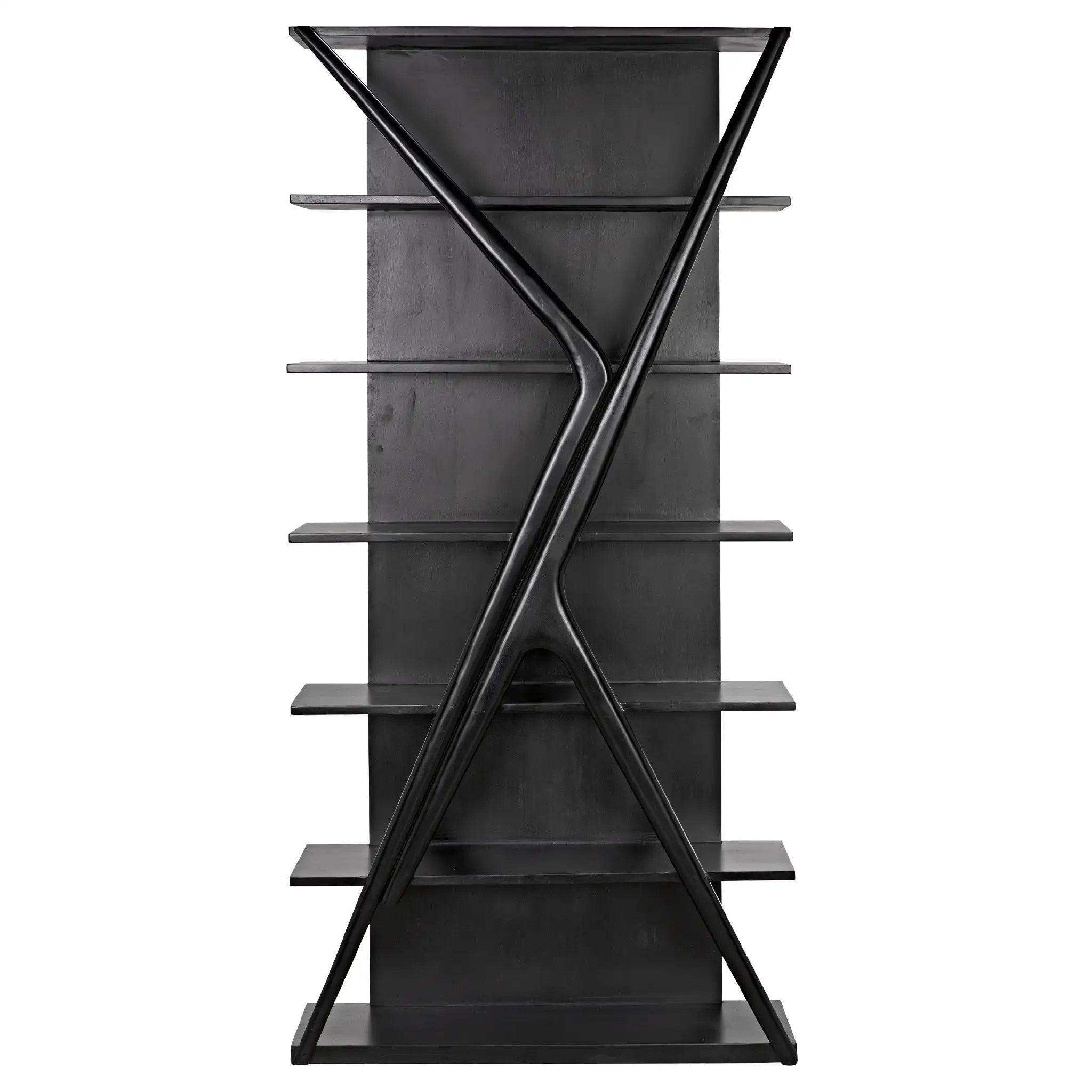 Noir Vetra Bookcase, Hand Rubbed Black