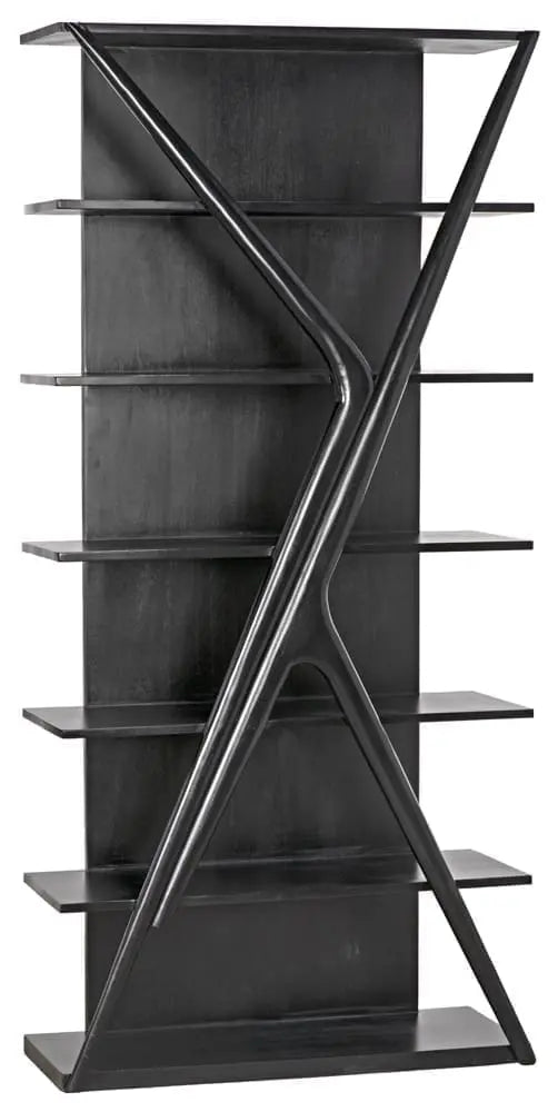 Noir Vetra Bookcase, Hand Rubbed Black