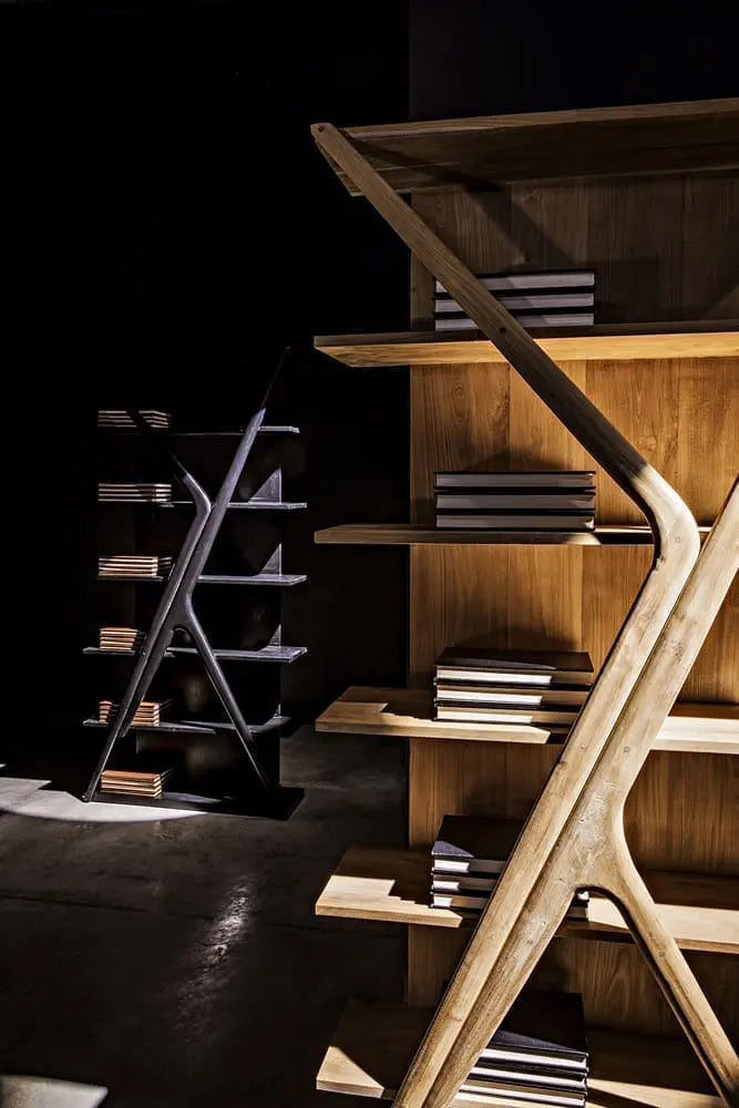 Noir Vetra Bookcase, Hand Rubbed Black