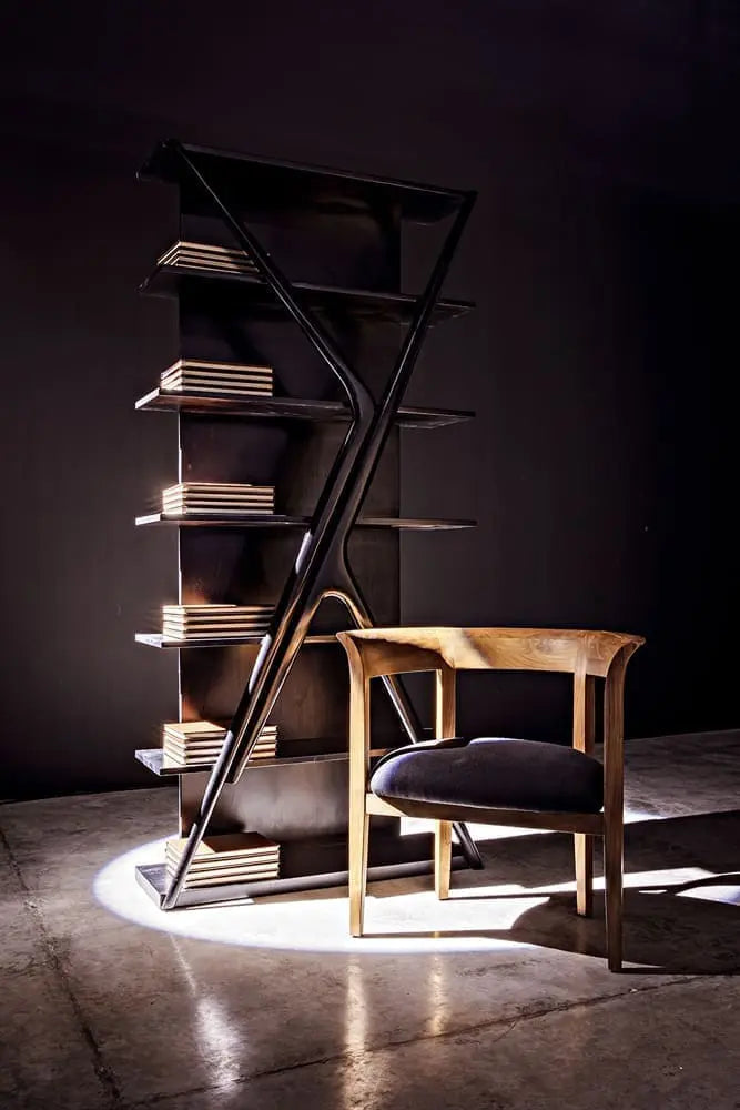 Noir Vetra Bookcase, Hand Rubbed Black