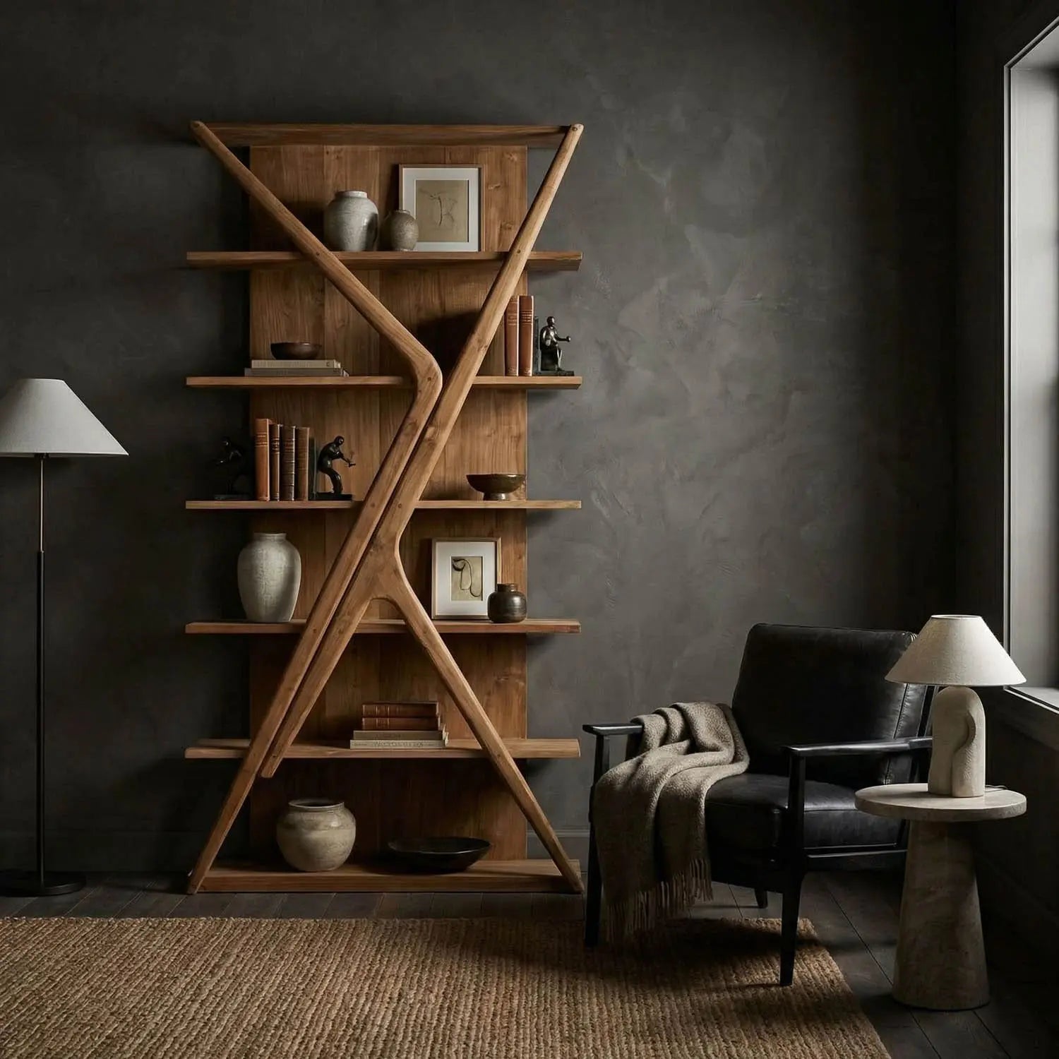 Noir Vetra Bookcase, Teak