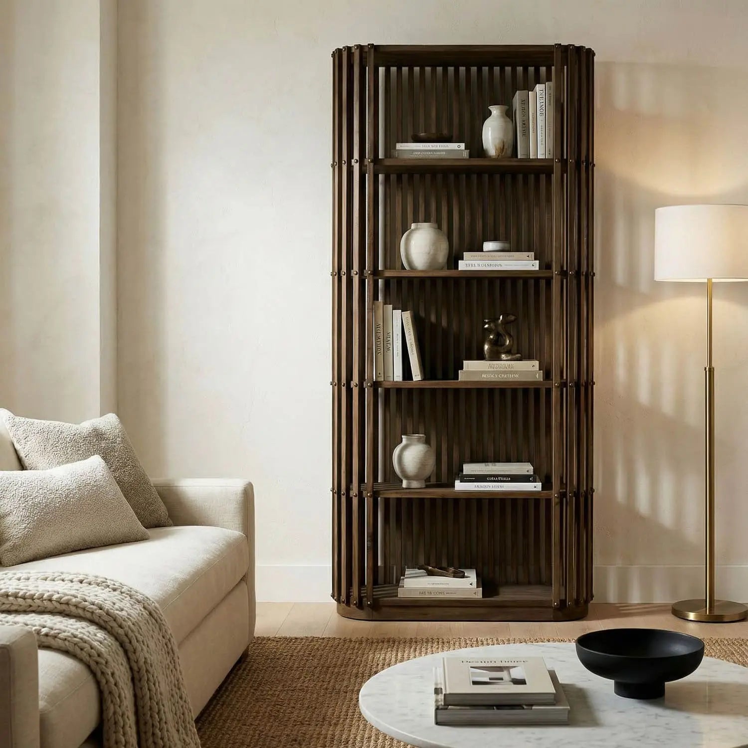 Noir Small Opal Bookcase, Teak