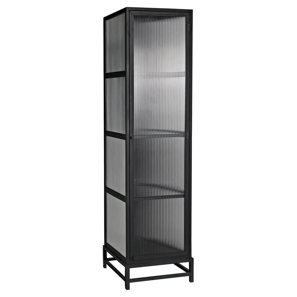 Noir Chandler Tall Cabinet, Black Steel