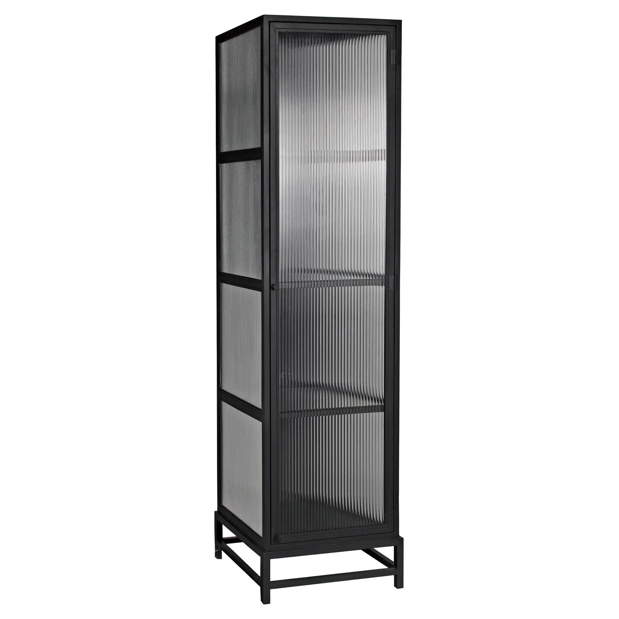 Noir Chandler Tall Cabinet, Black Steel