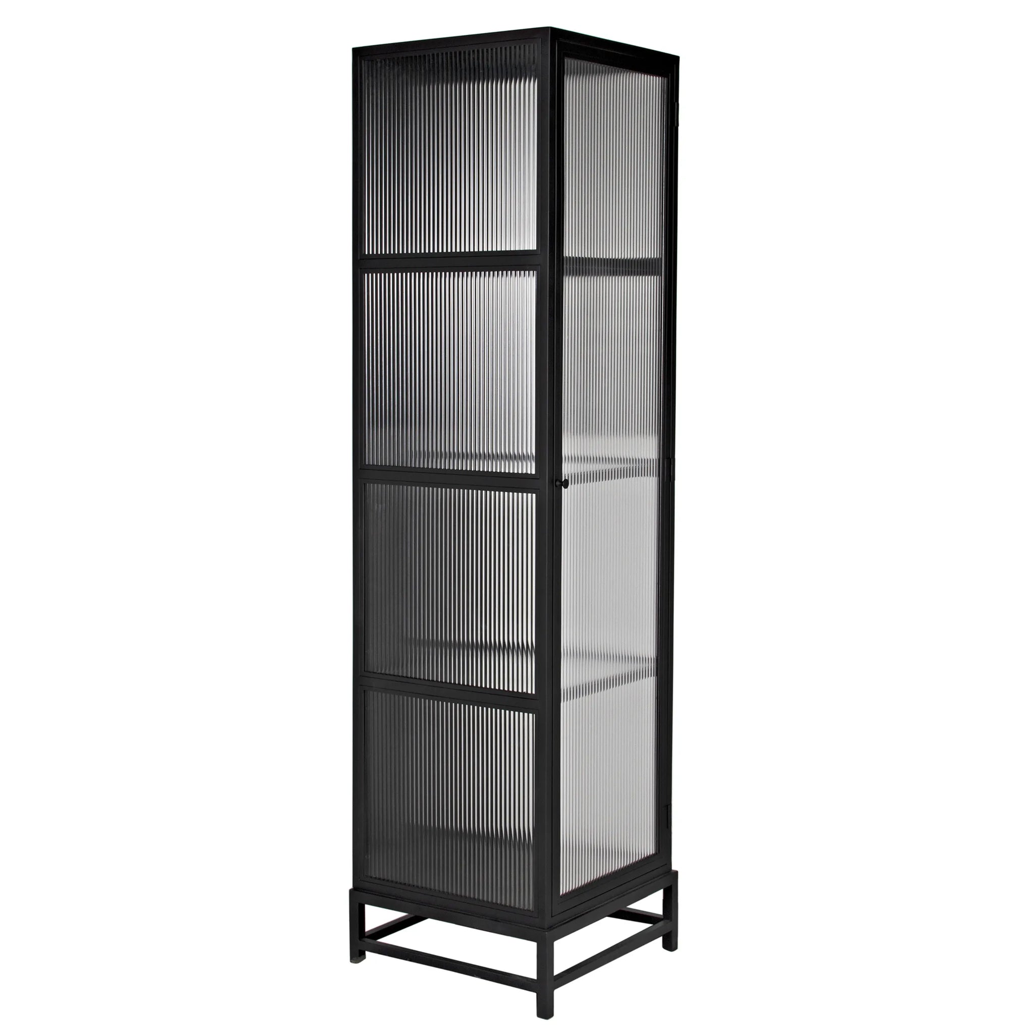 Noir Chandler Tall Cabinet, Black Steel