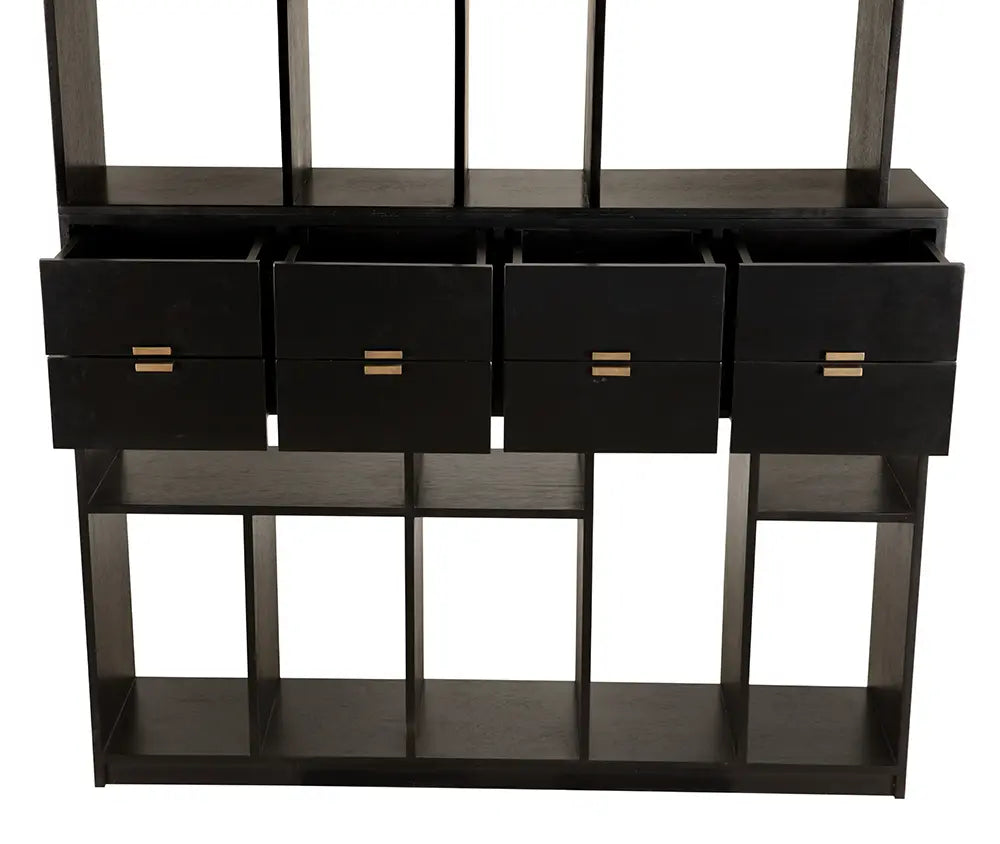 Noir Grobius Bookcase, Hand Rubbed Black