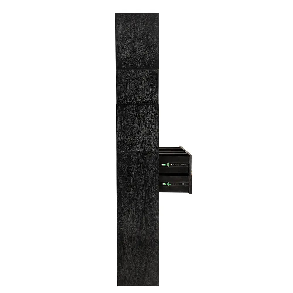 Noir Grobius Bookcase, Hand Rubbed Black