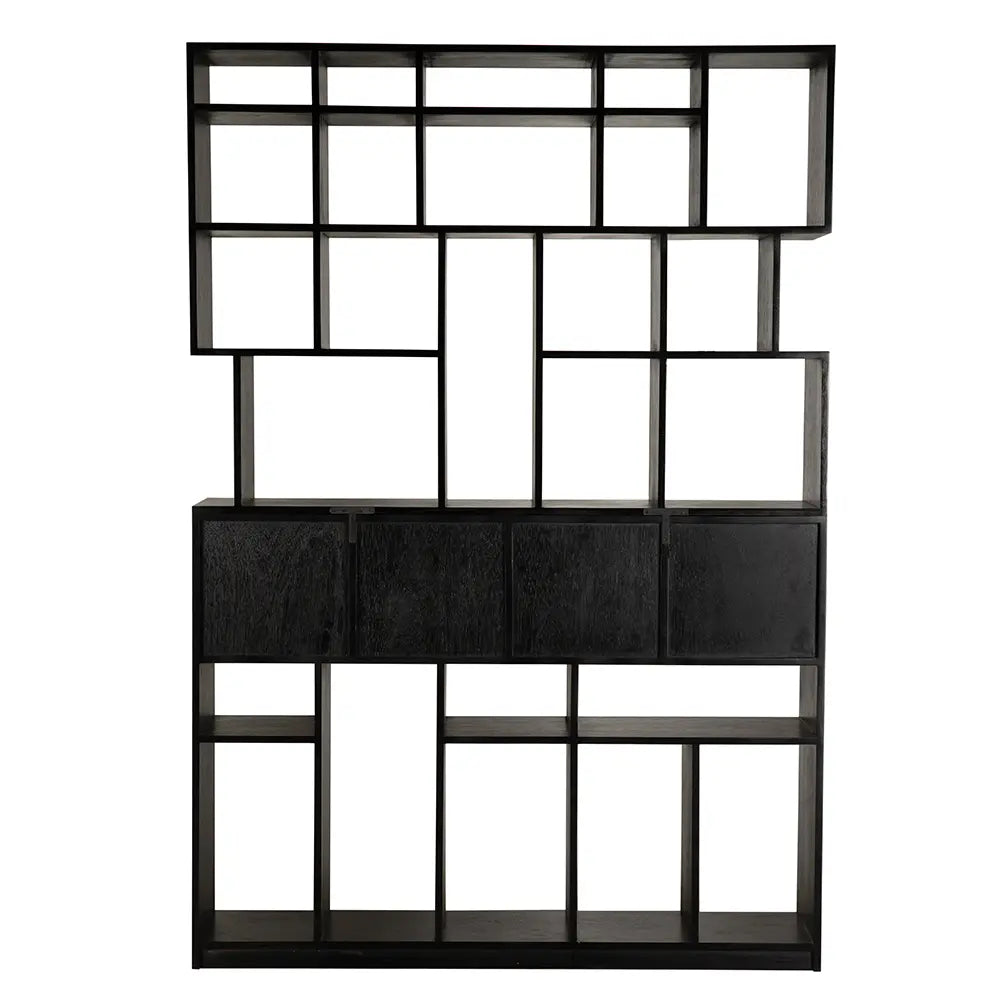 Noir Grobius Bookcase, Hand Rubbed Black