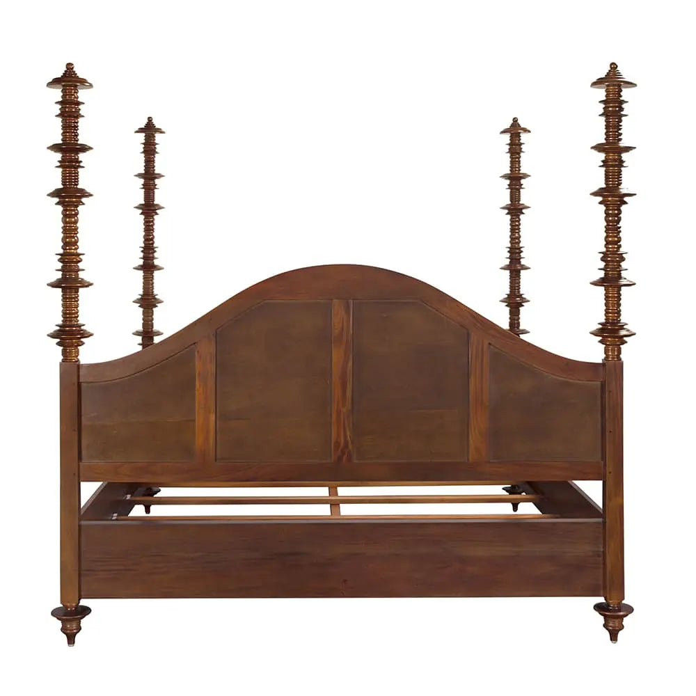 Noir Ferret Bed Eastern King, Hand Rubbed Brown