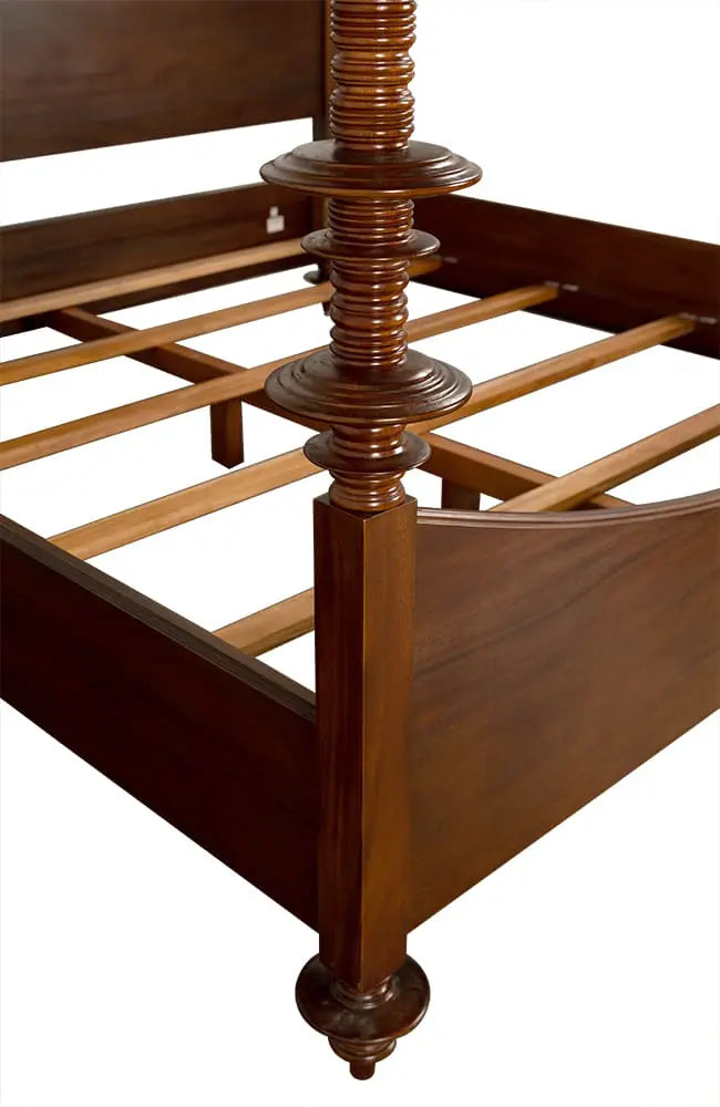 Noir Ferret Bed Eastern King, Hand Rubbed Brown