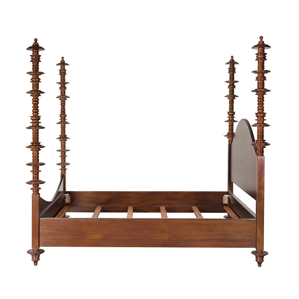 Noir Ferret Bed Queen, Hand Rubbed Brown