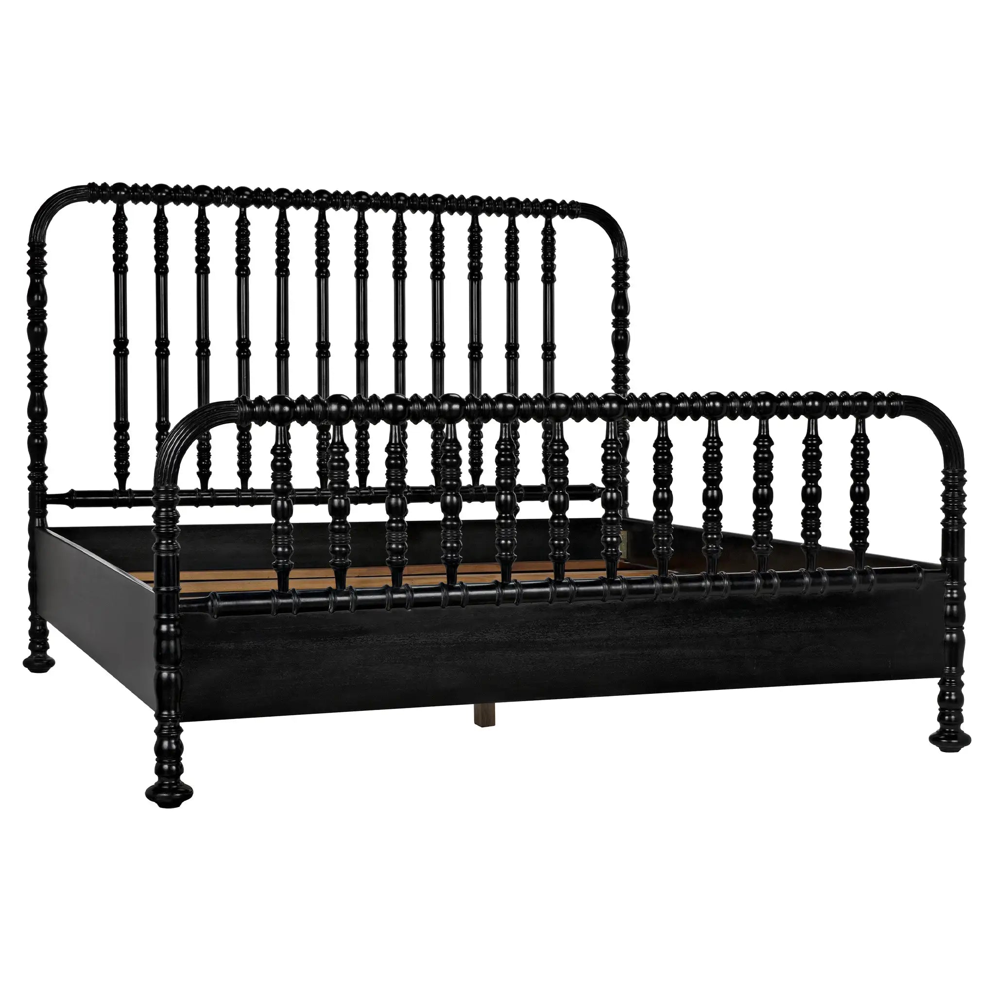 Noir Bachelor Bed, Eastern King, Hand Rubbed Black