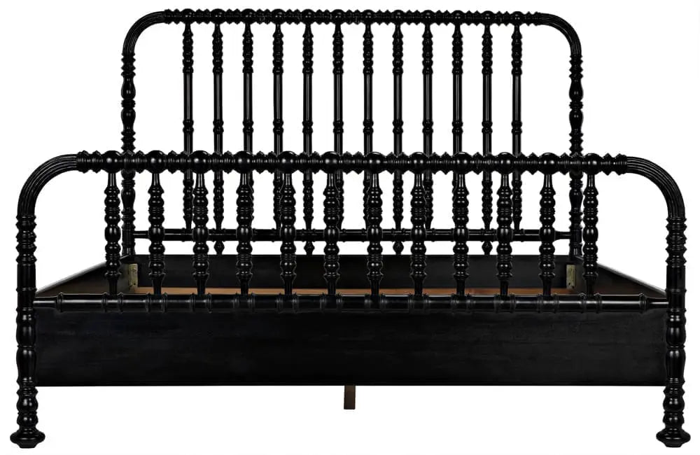 Noir Bachelor Bed, Eastern King, Hand Rubbed Black