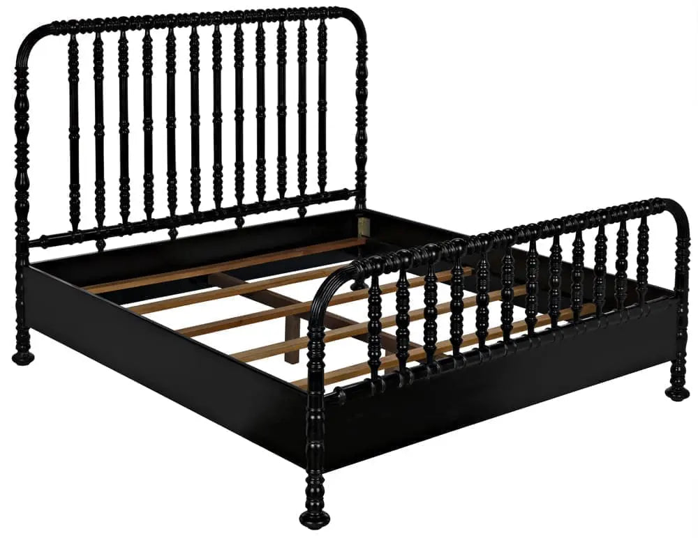 Noir Bachelor Bed, Eastern King, Hand Rubbed Black