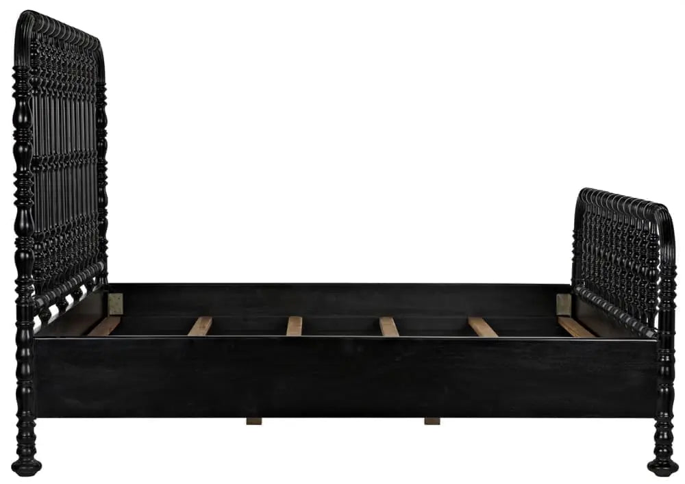 Noir Bachelor Bed, Eastern King, Hand Rubbed Black