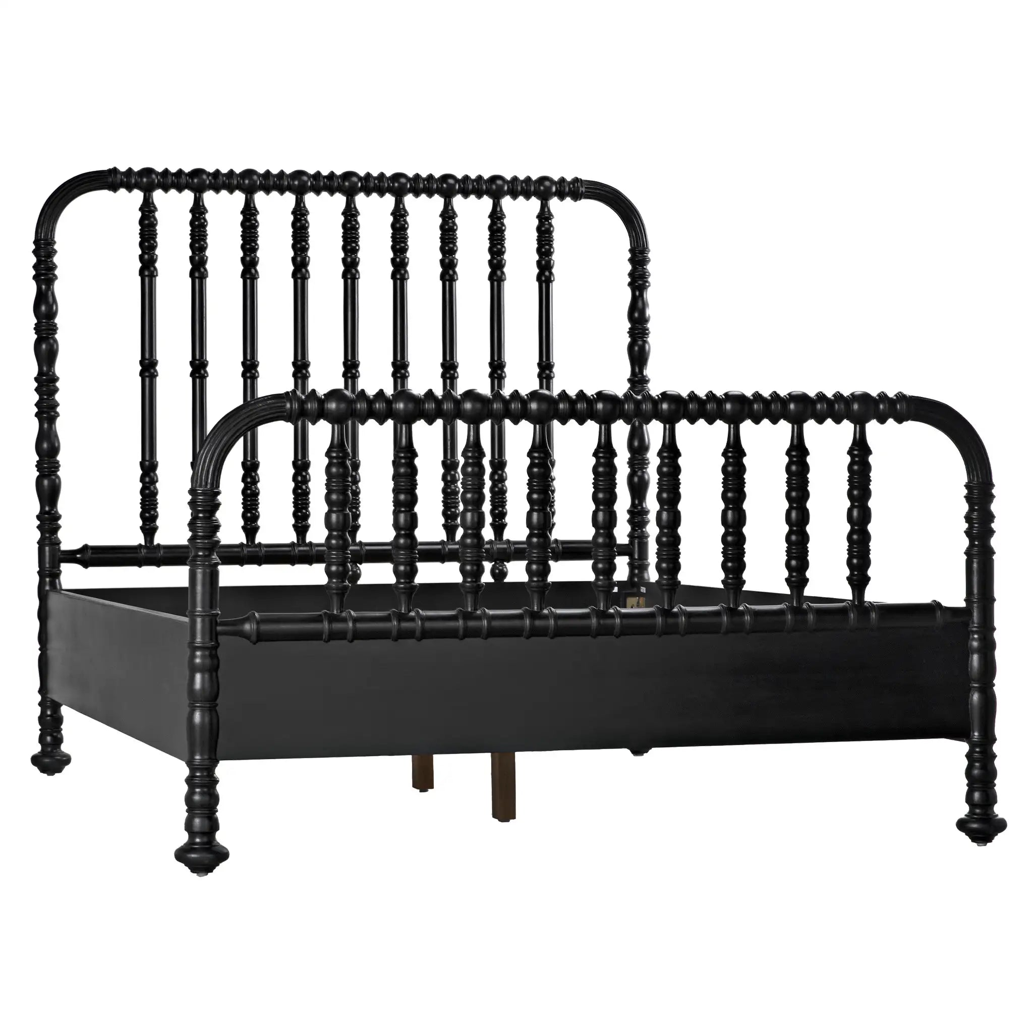 Noir Bachelor Bed, Queen, Hand Rubbed Black
