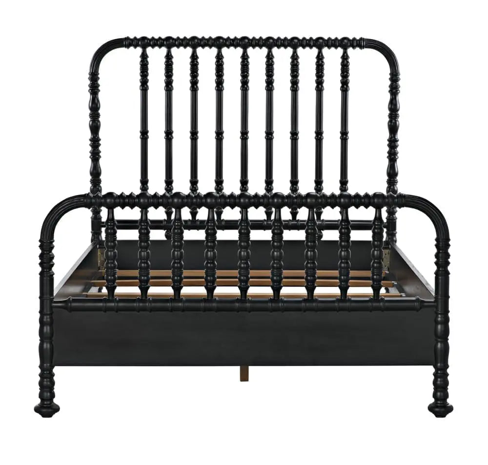 Noir Bachelor Bed, Queen, Hand Rubbed Black