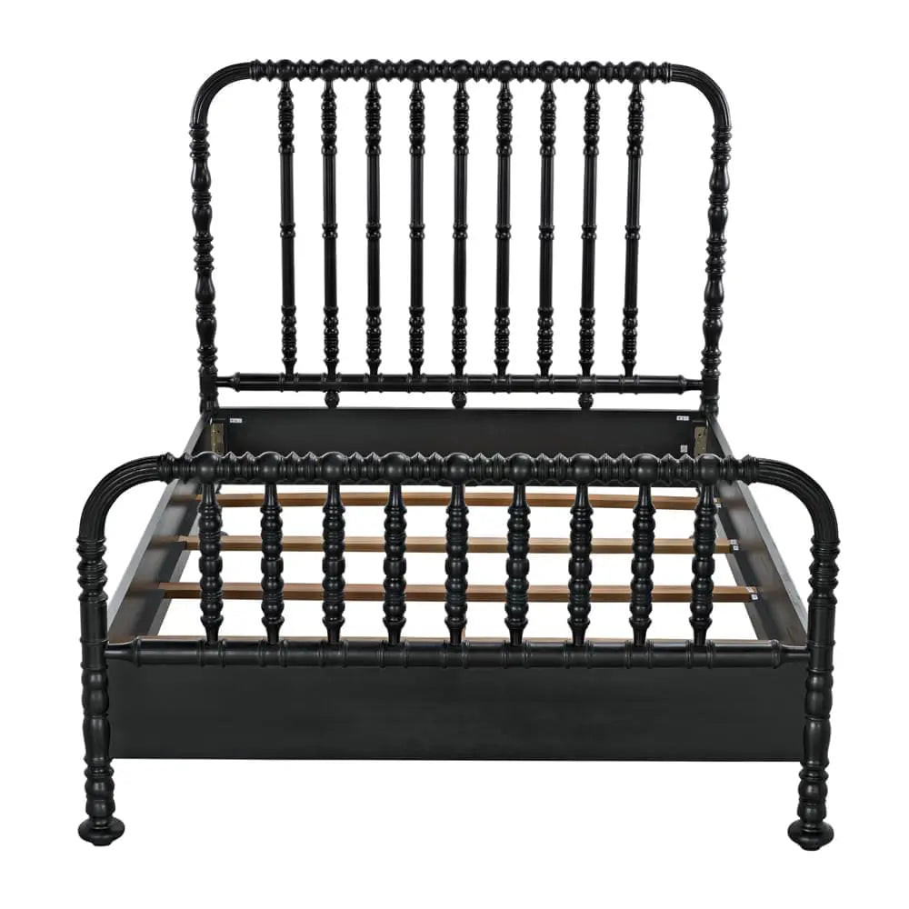 Noir Bachelor Bed, Queen, Hand Rubbed Black