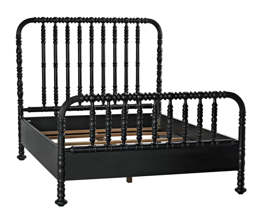 Noir Bachelor Bed, Queen, Hand Rubbed Black