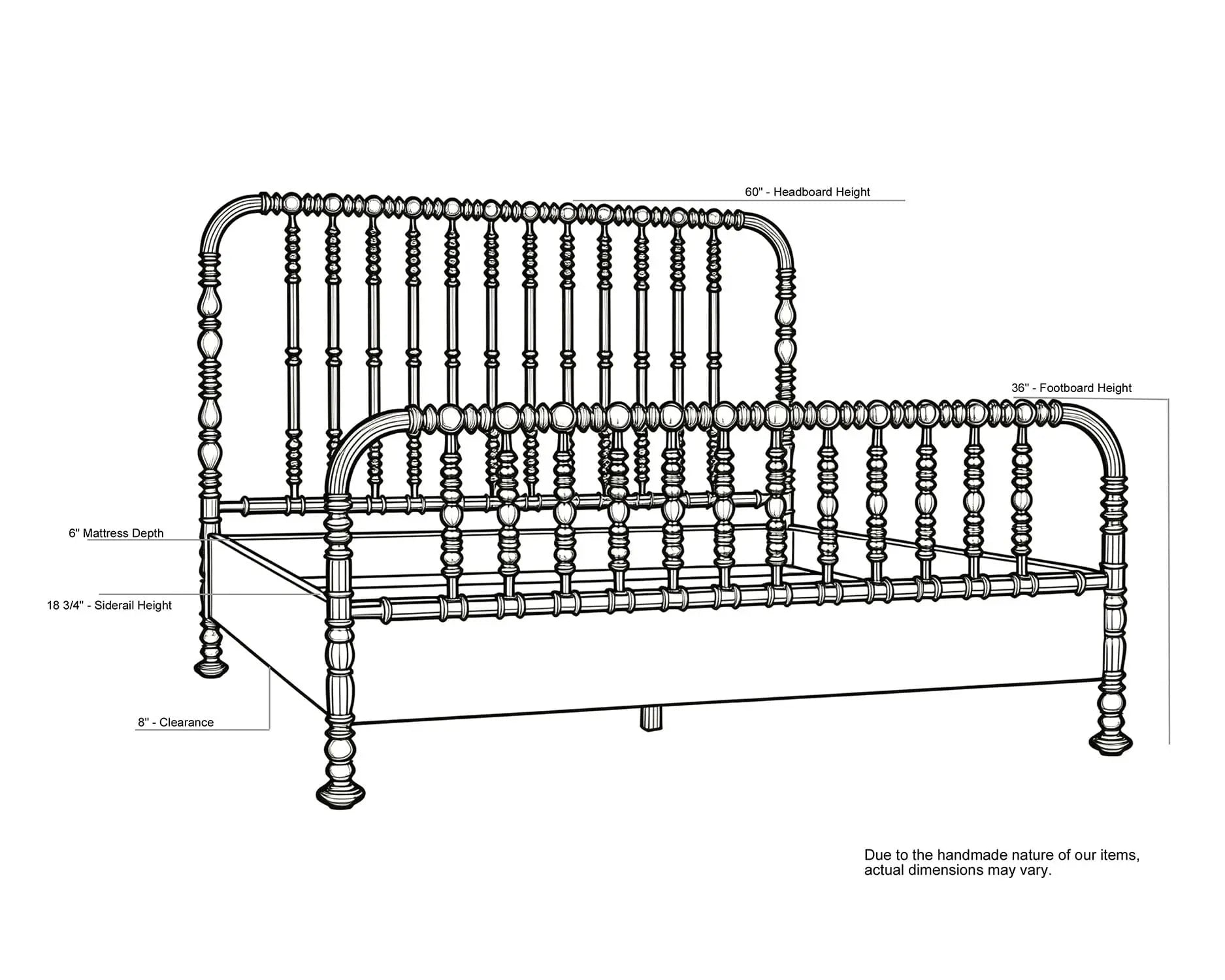 Noir Bachelor Bed, Twin, Hand Rubbed Black