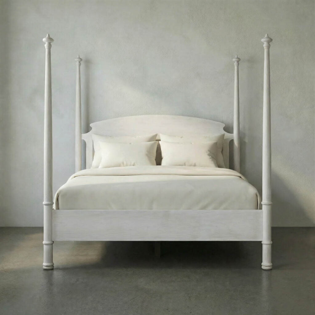 Noir New Douglas Bed, Eastern King, White Wash