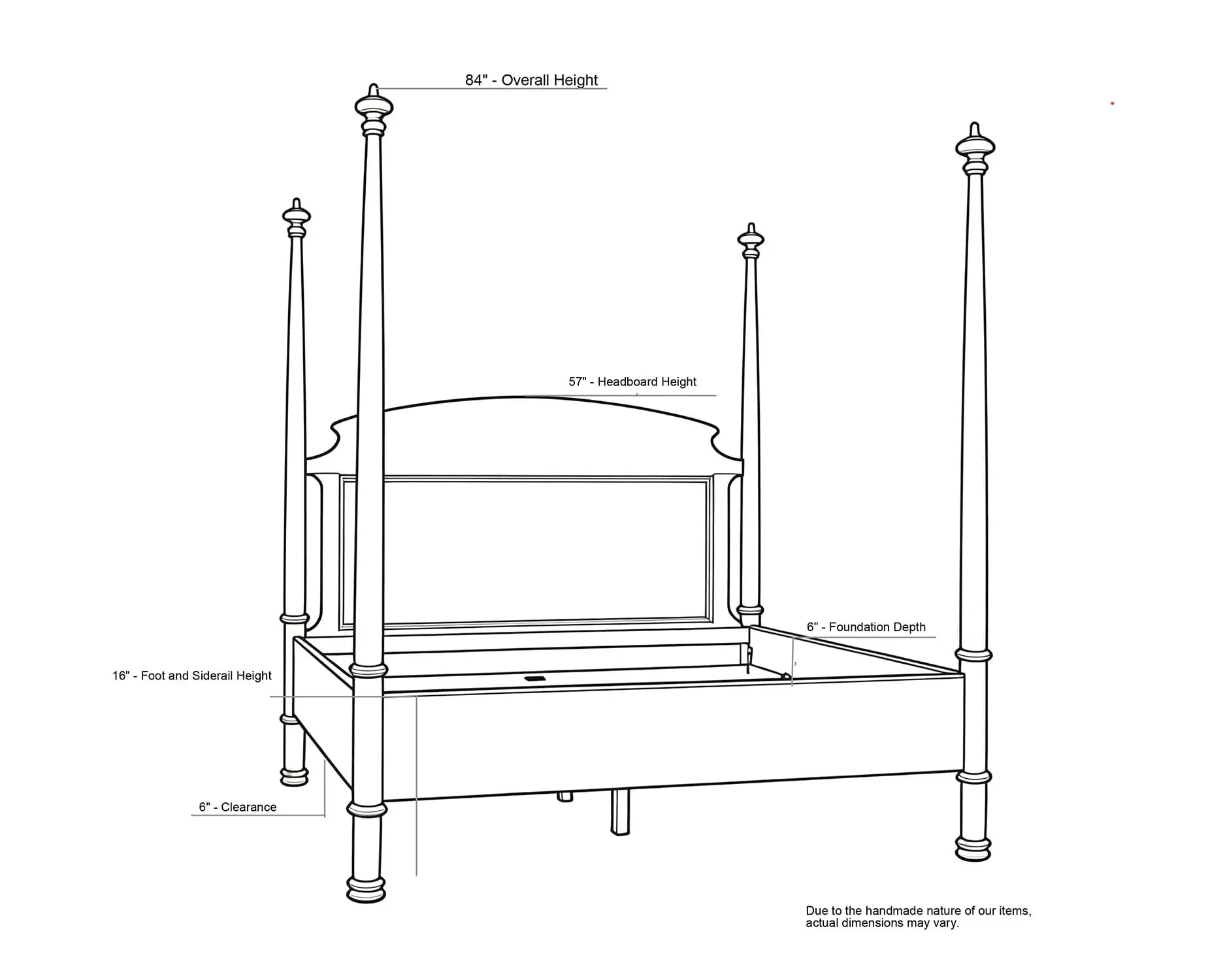 Noir New Douglas Bed, Eastern King, White Wash