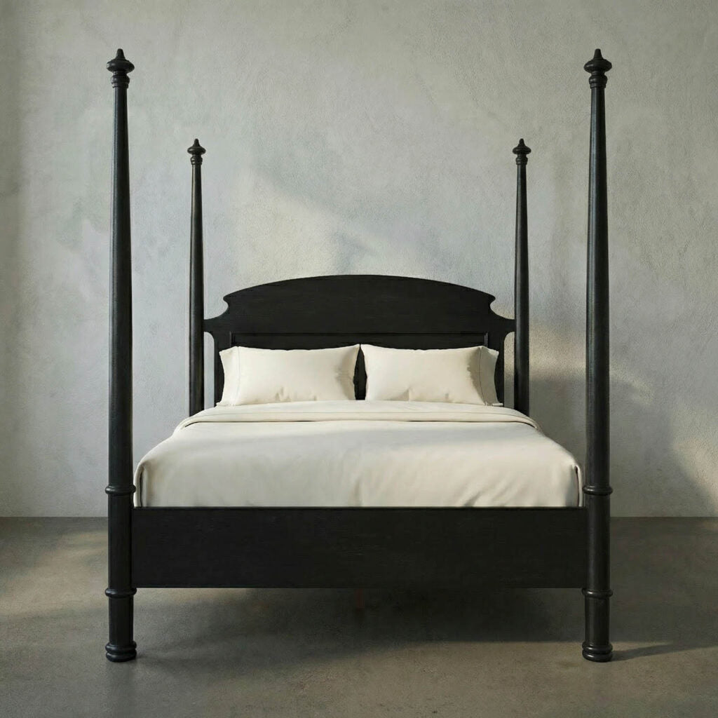 Noir New Douglas Bed, Queen, Hand Rubbed Black