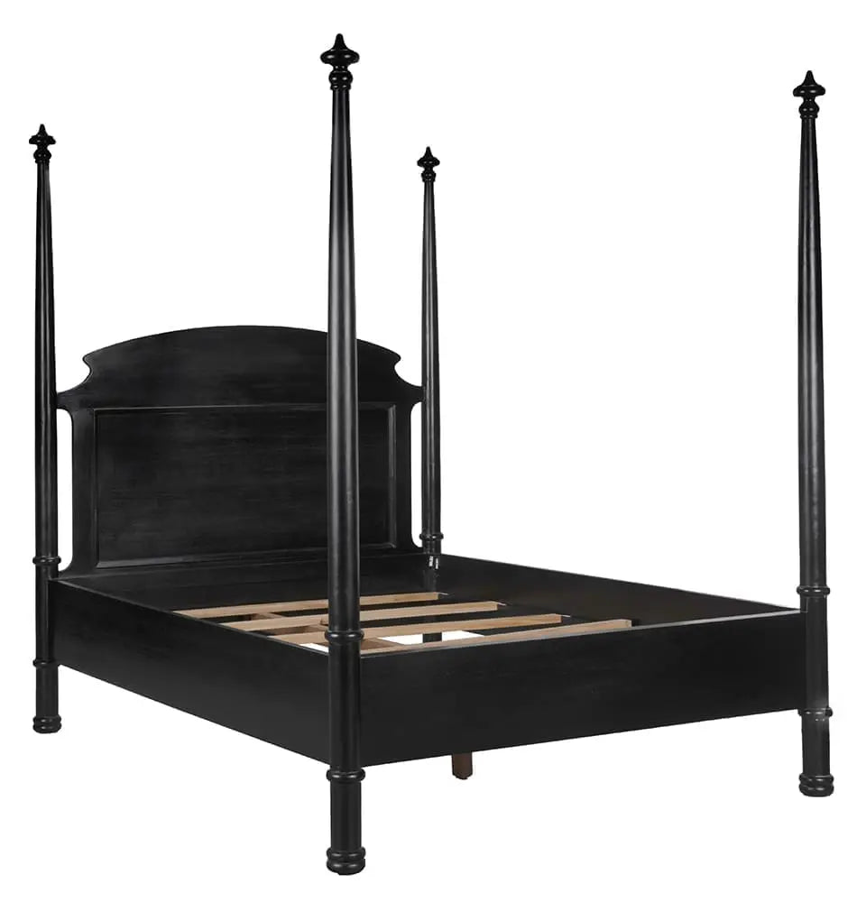 Noir New Douglas Bed, Queen, Hand Rubbed Black