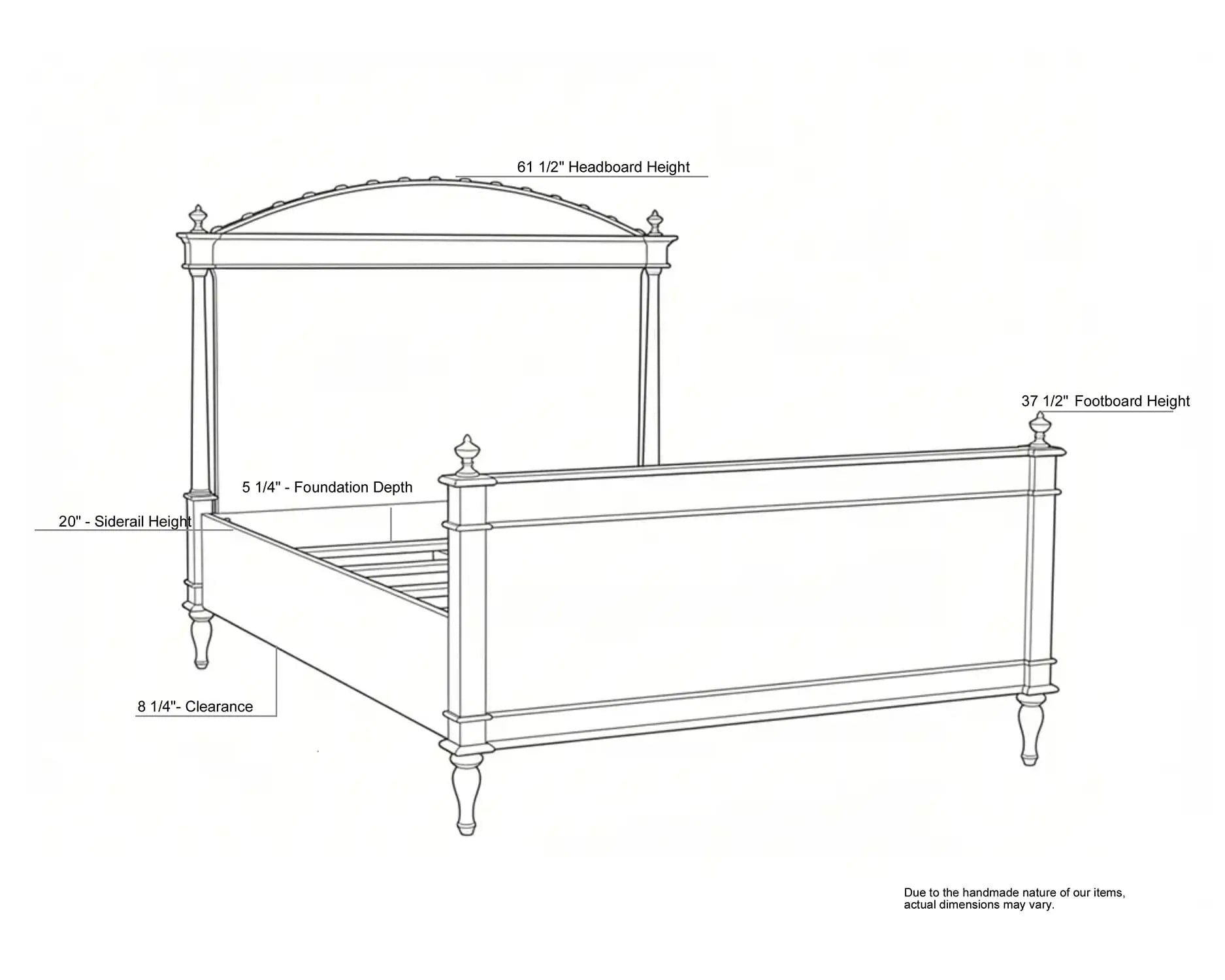 Noir Owen Bed in Pale Mahogany