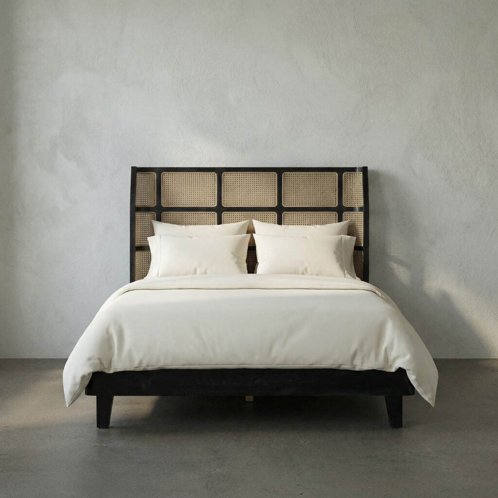 Noir Porto Bed A With Headboard And Frame, Queen