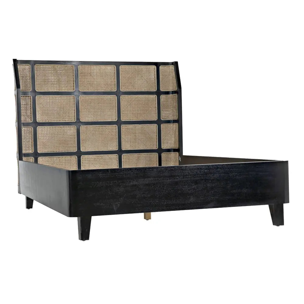 Noir Porto Bed A With Headboard And Frame, Queen