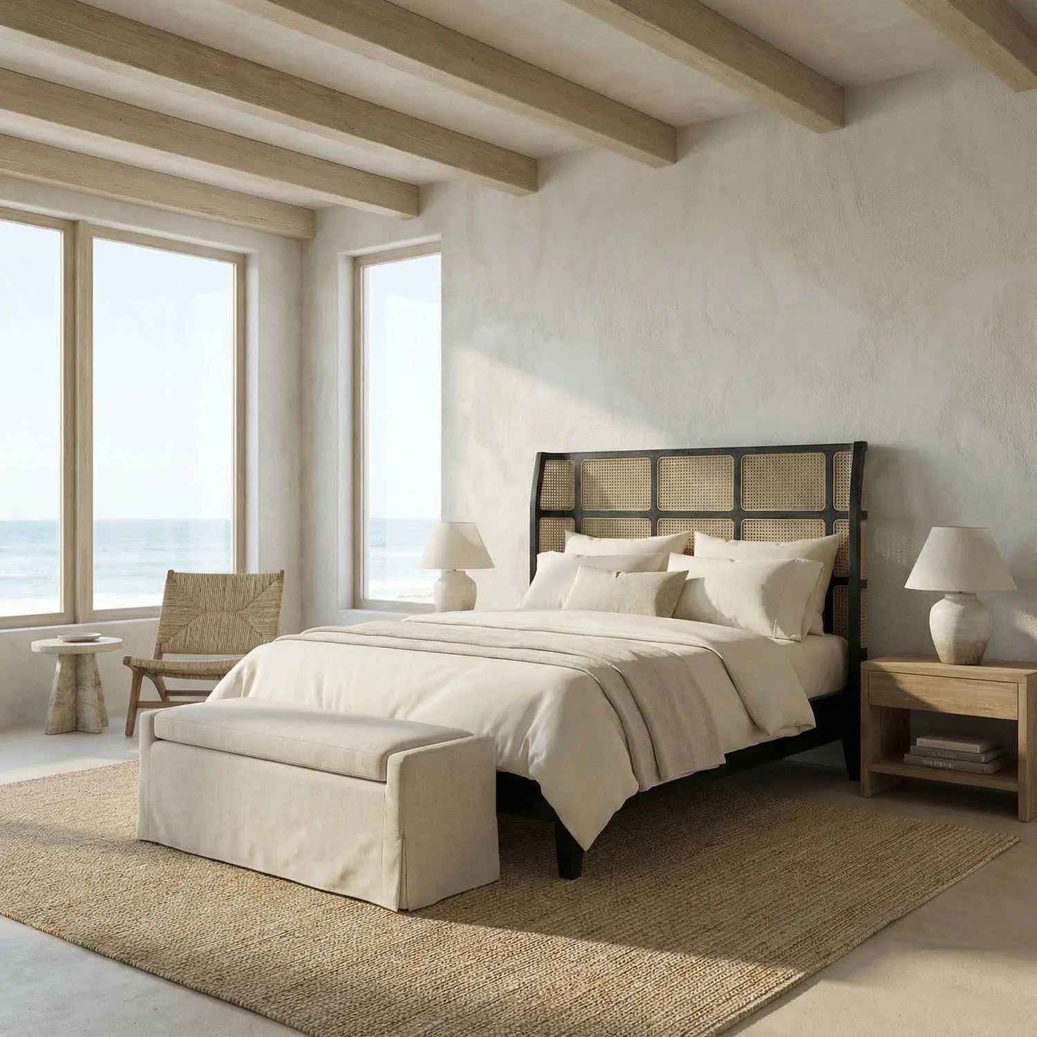 Noir Porto Bed A With Headboard And Frame, Queen