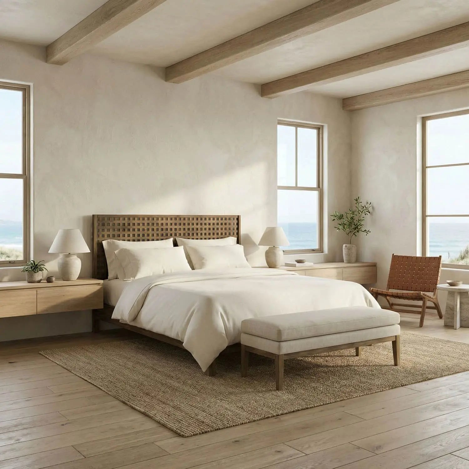 Noir Quinnton Bed, Eastern King, Teak