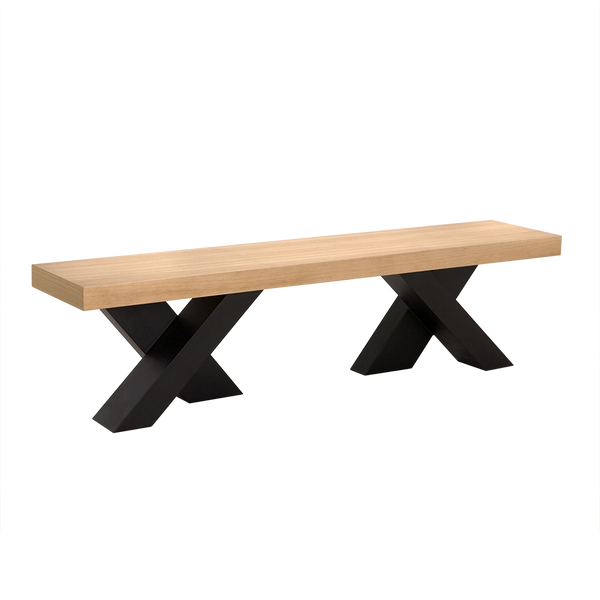 Noir Gravity Bench, White Oak With Metal