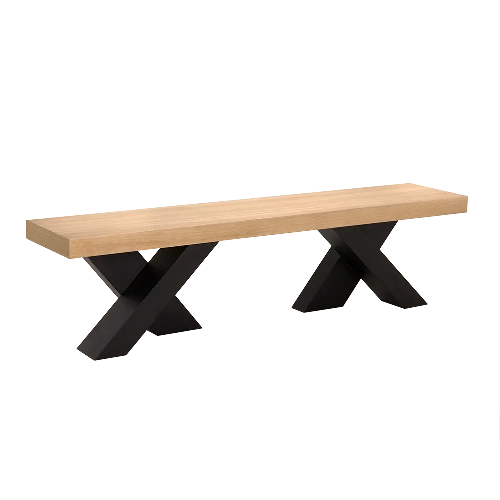 Noir Gravity Bench, White Oak With Metal
