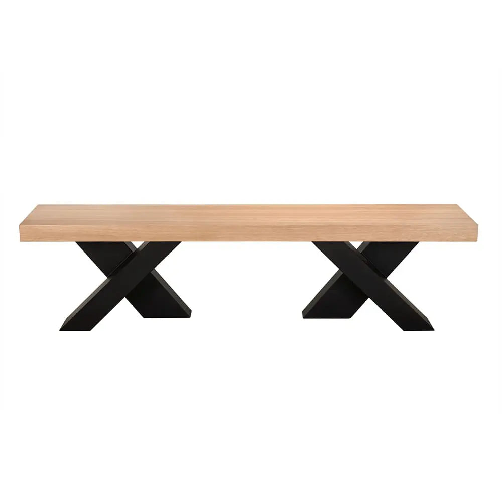 Noir Gravity Bench, White Oak With Metal